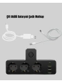 Anahtarlı Çoklu Priz 3 USB 1 Type-C Hızlı Şarj Destekli