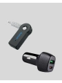 AUX Bluetooth Adaptör ve 38W Hızlı Araç Şarj Cihazı Seti