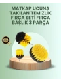 Banyo ve Mutfak İçin Matkap Ucu Temizlik Fırçası 3’lü Set