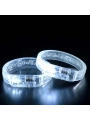 Beyaz-Gümüş Led Işıklı Baskı Yapılabilen Pilli Bileklik Bilezik 1,5 cm Genişlik (5047)