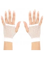 Beyaz Renk Kısa Boy Fileli Örgü Eldiven (5047)