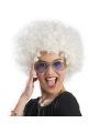 Beyaz Renk Kıvırcık Afro Bonus Peruk (5047)