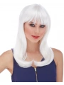 Beyaz Renk Uzun Düz Parti Peruğu (5047)