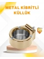 Çakmak Entegreli Küllük Yeniden Doldurulabilir Metal Gövde