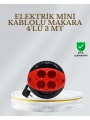 CE Belgeli 3 Metre 4’lü Kablolu Priz Makara