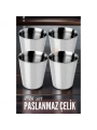 Çelik Bardak Seti 4 Adet Fazio Giacinto Design