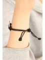 COOL (Havalı) Siyah Deri İpli Unisex Mood Bileklik