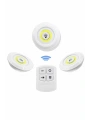 Dolap Işığı Mutfak Rafı Işığı Uzaktan Kumandalı 3 Lü Spot Led Lamba