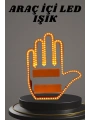 El Orta Parmak Led Kumandalı Araç İçi Reflektör Arka Cam El Simgesi