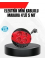 Ev ve Ofis İçin 5 Metre Kablolu 4 Priz Makarası