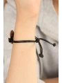 FREEDOM (Özgür) Siyah Deri İpli Unisex Mood Bileklik