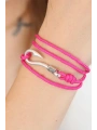 Fuşya Renk Gümüş Metal Kancalı Bayan Çoklu Bileklik