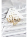 Gold Renk Yıldızlı Set 6 Çift Kadın Küpe Seti