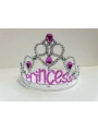 Gümüş Renk Prenses Yazılı Parti Tacı 60 cm (5047)