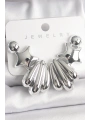 Gümüş Renk Yıldız Deniz Kabuğu Model CCB Plastik Kadın Küpe Seti