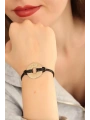 HOPE (Umutlu) Siyah Deri İpli Unisex Mood Bileklik