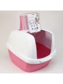 İmac Maddy Junior Üstü Açılır Kapalı Kedi Tuvaleti Pembe 57x43x41 Cm