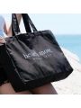 Kanvas Plaj Çanta & Tote Omuz Çanta Siyah