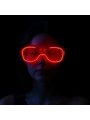 Kırmızı Led Işıklı Parti Gözlüğü - Neon Glow Şerit Gözlük 3 Modlu (5047)