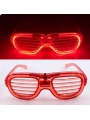 Kırmızı Led Işıklı Parti Gözlüğü - Neon Glow Şerit Gözlük 3 Modlu (5047)