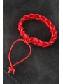 Kırmızı Örgü Deri Erkek Bileklik