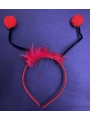 Kırmızı Ponponlu Gösteriler İçin Plastik Uğur Böceği Tacı (5047)