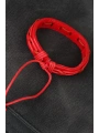 Kırmızı Renk Ayarlamalı İpli Deri Erkek Bileklik