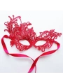 Kırmızı Renk Dantel Örgü İşlemeli Parti Maskesi Model 1 (5047)