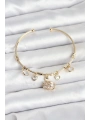 Kuğu Charmlı Gold Renk Kadın Bileklik