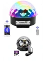 Küre Disko Topu Müzik Çalar Renkli Lazer Işıklı Bluetooth Disko Parti Işığı Kumandalı