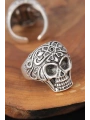 Kuru Kafalı Gümüş Renk Erkek Yüzük