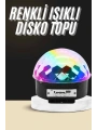 Led Işık Disko Topu Bluetooth Hoparlörlü USB Müzik Çalar Kumandalı