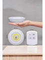 Led Lamba 3lü Uzaktan Kumandalı Yapışkanlı Beyaz Işık