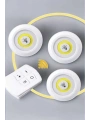 Led Lamba 3lü Uzaktan Kumandalı Yapışkanlı Beyaz Işık