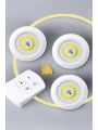 Led Lamba 3lü Uzaktan Kumandalı Yapışkanlı Beyaz Işık