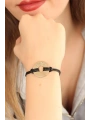 LUCKY (Şanslı) Siyah Deri İpli Unisex Mood Bileklik