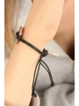 LUCKY (Şanslı) Siyah Deri İpli Unisex Mood Bileklik