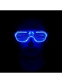 Mavi Led Işıklı Parti Gözlüğü - Neon Glow Şerit Gözlük 3 Modlu (5047)