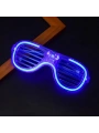 Mavi Led Işıklı Parti Gözlüğü - Neon Glow Şerit Gözlük 3 Modlu (5047)