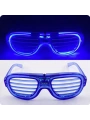 Mavi Led Işıklı Parti Gözlüğü - Neon Glow Şerit Gözlük 3 Modlu (5047)