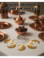 Minareli Hilal LED Işık Gold Metal Gövdeli Pilli Ramazan Dekoru
