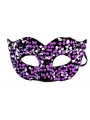 Mor Renk Arkadan Lastikli Pul Payet İşlemeli Balo After Parti Maskesi (5047)