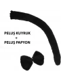 Peluş Siyah Renk Kuyruk ve Papyon Yetişkin Çocuk Uyumlu (5047)
