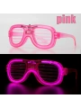 Pembe Led Işıklı Parti Gözlüğü - Neon Glow Şerit Gözlük 3 Modlu (5047)