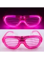 Pembe Led Işıklı Parti Gözlüğü - Neon Glow Şerit Gözlük 3 Modlu (5047)