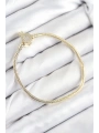 Pirinç Charm Zirkon Taşlı Taç Model Gold Renk Kadın Bileklik