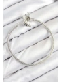 Pirinç Charm Zirkon Taşlı Taç Model Gümüş Renk Kadın Bileklik