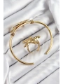 Pirinç Deniz Yıldızı Model Gold Renk Bileklik Yüzük Set