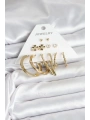 Pirinç Gold Renk 6 Çift Kadın Küpe Seti
