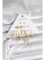 Pirinç Gold Renk 6 Çiftli Kadın Küpe Seti